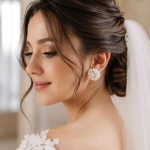 Pearl Bridal Earrings, White Pearl Earrings, Beach Wedding Jewelry, Gold Earrings, Coastal Bride Earrings, Summer Wedding